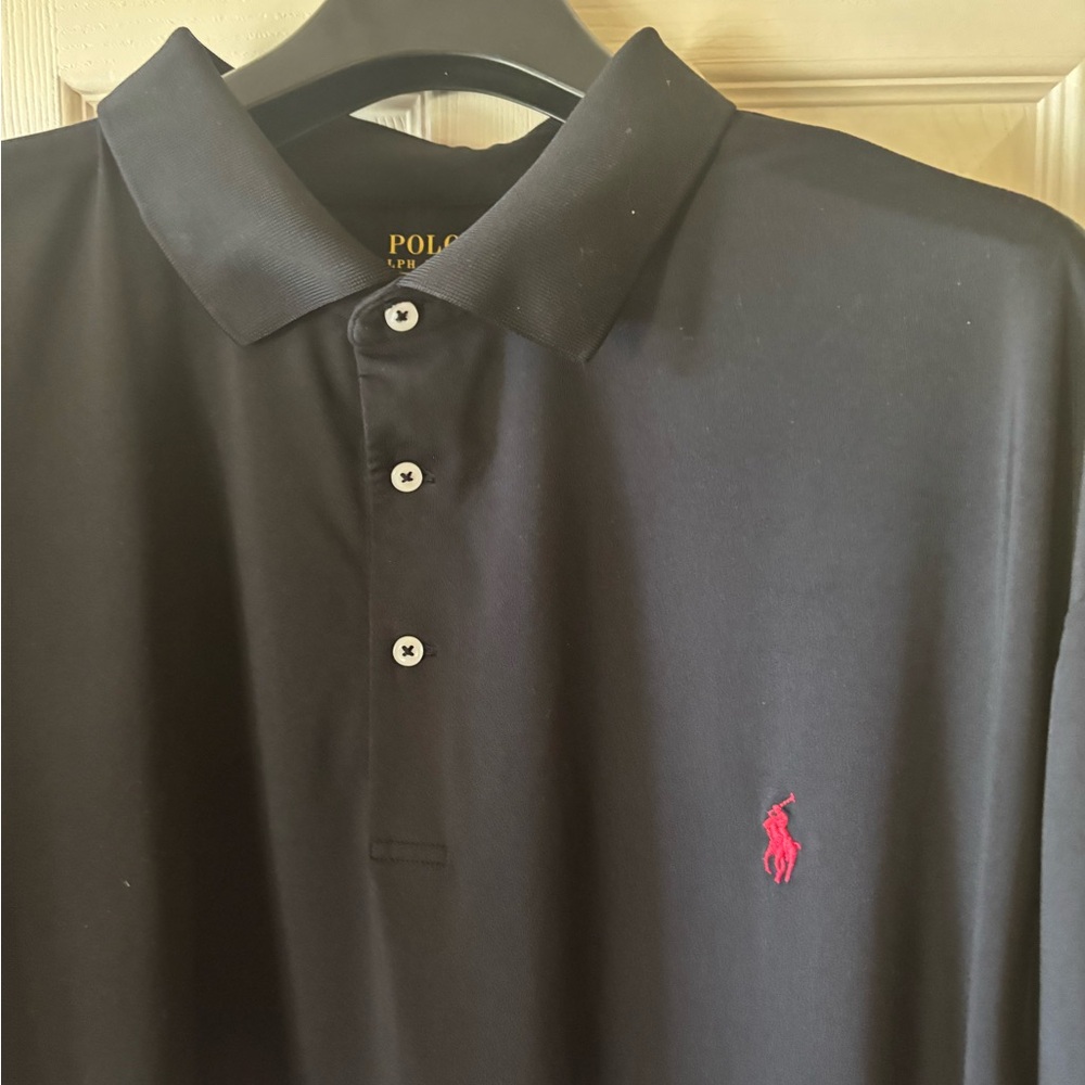 Polo by Ralph Lauren Men's Polo Shirt in Black with Red Logo